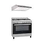 Pachet Aragaz clasic 5 arzatoare gaz, Cuptor gaz, 90x60 cm, Studio Casa , Tivoli, grill electric , rotisor, aprindere electrica+Hota clasica, 90 cm, Studio Casa ST 2196, 2 motoare, Inox - Studiocasa.ro