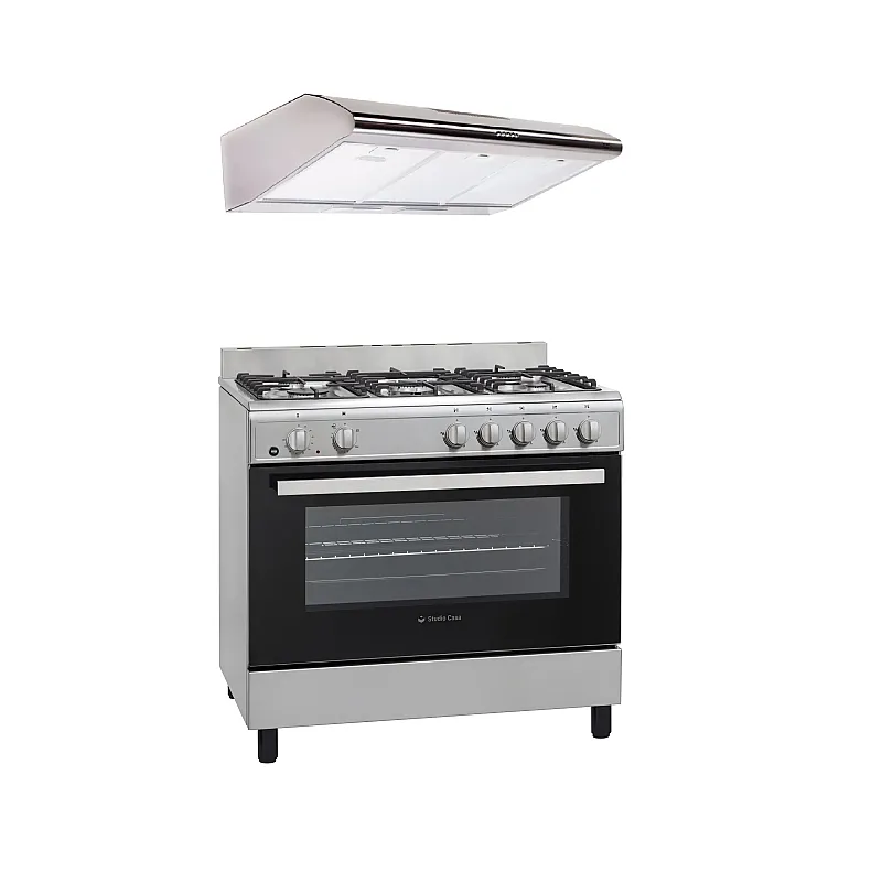 Pachet Aragaz clasic 5 arzatoare gaz, Cuptor gaz, 90x60 cm, Studio Casa , Tivoli, grill electric , rotisor, aprindere electrica+Hota clasica, 90 cm, Studio Casa ST 2196, 2 motoare, Inox - Studiocasa.ro