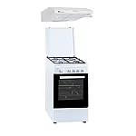 Pachet Aragaz clasic Studio Casa Viva Galaxy 4G 50/55 cm White si Hota clasica 2 motoare, 4 arzatoare gaz, Cuptor gaz, Alb - Studiocasa.ro