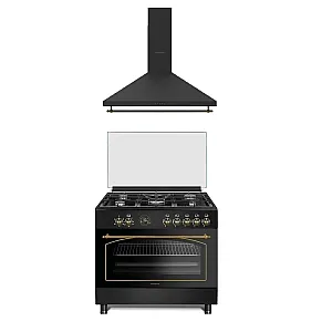 Pachet Aragaz rustic 5 arzatoare gaz, Negru, 90 cm, Ravena Antracit Studio Casa,  rotisor, cuptor electric cu ventilatie, Gratare fonta + Tosca Turbo 90 cm Pachet Aragaz rustic 5 arzatoare gaz, Negru, 90 cm, Ravena Antracit Studio Casa,  rotisor, cuptor electric cu ventilatie, Gratare fonta + Tosca Turbo 90 cm