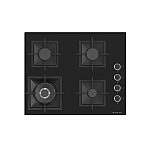 Plita gaz incorporabila Studio Casa VIVA CRY 60 Blk Glass, Gratare fonta, 4 arzatoare gaz, Wok , Aprindere electrica, Sticla neagra - Studiocasa.ro
