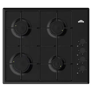 Plita pe gaz incorporabilă Nuova Cucina Black Star, 60cm, 4 arzătoare, negru