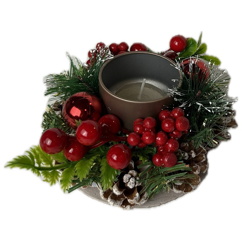 Decoratiune de masa Craciun, cu suport pentru lumanari, 12 cm - Studiocasa.ro