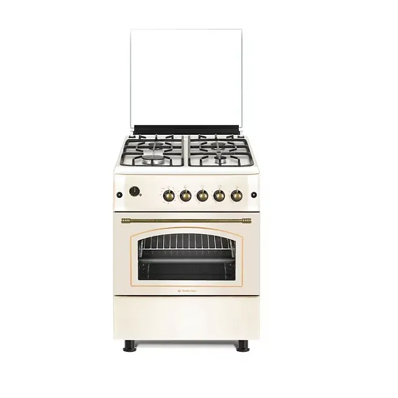 Pachet Aragaz rustic 4 arzatoare gaz, Cuptor pe gaz, 60x60cm, Studio Casa SIERRA VIVA , Rotisor, Grill gaz, Ventilatie Turbo + Hota Clasica Alfa Beige 2 Motoare , Studio Casa - Studiocasa.ro