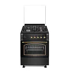 Pachet Aragaz rustic Studio Casa Viva Sierra 60 x 60 cm, Cuptor Gaz+ Ventilatie Turbo, 4 ochiuri gaz, Rotisor, Grill gaz, Gratare fonta, Negru antracit +Hota incorporabila telescopica Studio Casa Wind Turbo Black - Studiocasa.ro