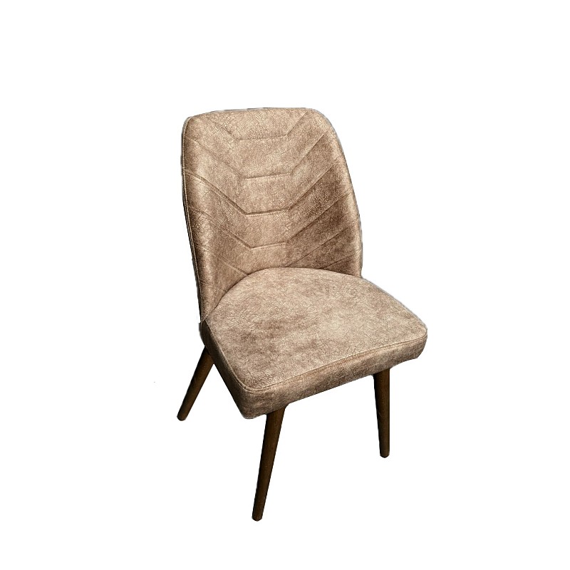 Scaun  Dallas Smart Living Studio Casa, Cu Spatar, Tapitat, Cadru Lemn Natur +Material Textil Maron - Studiocasa.ro