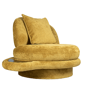 Fotoliu rotativ cu masuta incorporata Venice  Bergere, 105 x 90 x 77 cm, Danza 1205, Galben Fotoliu rotativ cu masuta incorporata Venice  Bergere, 105 x 90 x 77 cm, Danza 1205, Galben
