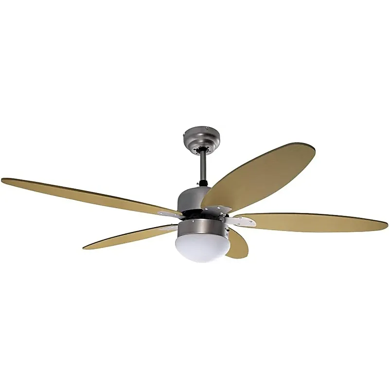 Ventilator de tavan  cu 5 palete și lumină din lemn, 3 viteze, reversibil cu telecomandă, 130cm,   AR5A130WR ARDES - Studiocasa.ro