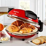 Cuptor electric pentru pizza Ariete "Pizza in 4 minute" 0909/10, 1200W, 32 cm, Pana la 400°C, 5 trepte, Placa de piatra, Acoperire antiaderenta, Rosu - Studiocasa.ro