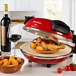 Cuptor electric pentru pizza Ariete "Pizza in 4 minute" 0909/10, 1200W, 32 cm, Pana la 400°C, 5 trepte, Placa de piatra, Acoperire antiaderenta, Rosu - Studiocasa.ro