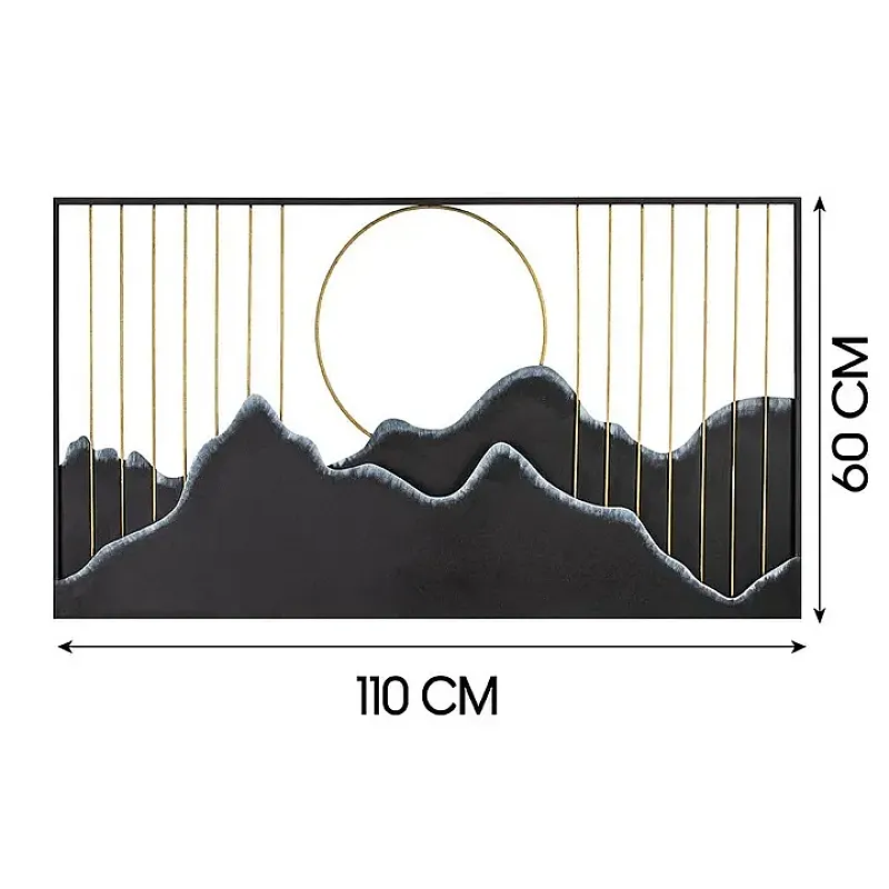 Panou metalic decorativ perete 3D, Deco Art, 110 x 60 cm, Negru - Studiocasa.ro