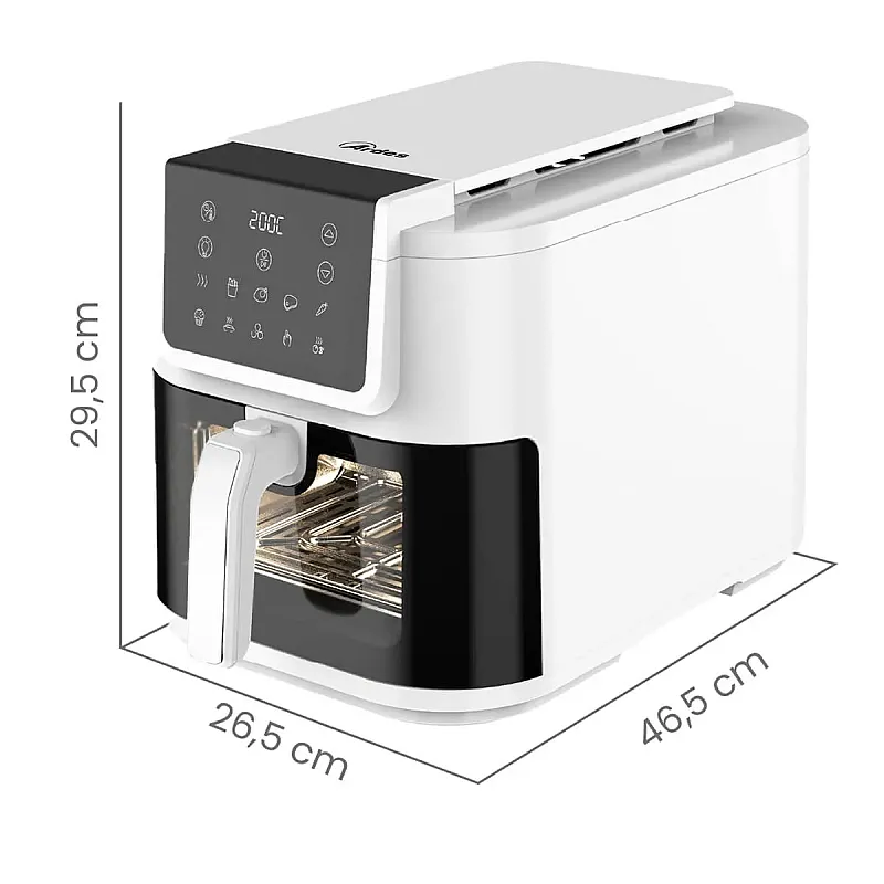 Friteuza cu aer cald Ardes INFINITY 8l, 1700W, afisaj digital touch, alba - Studiocasa.ro