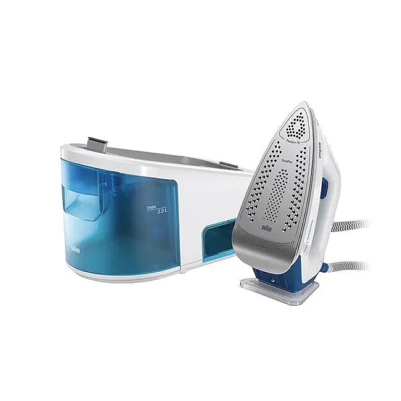 Statie de calcat BRAUN CareStyle 3 Pro IS3157BL, 2400W, 460g/min, 2l, talpa Eloxal, alb-albastru - Studiocasa.ro