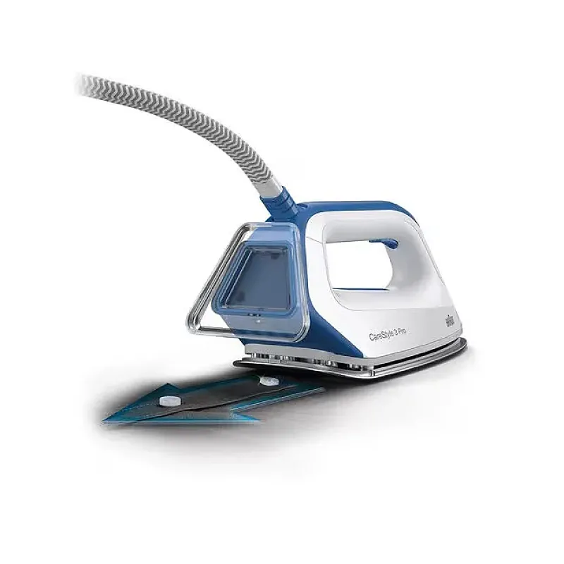Statie de calcat BRAUN CareStyle 3 Pro IS3157BL, 2400W, 460g/min, 2l, talpa Eloxal, alb-albastru - Studiocasa.ro