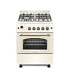 Pachet Aragaz Rustic Studio Casa Sienna Fe60/60G + Hota Onda Beige, Rotisor, Cuptor Pe Gaz, 4 Arzatoare Gaz, Grill Gaz, Ventilator, Gratare Fonta, 60 Cm, Culoare Crem - Studiocasa.ro