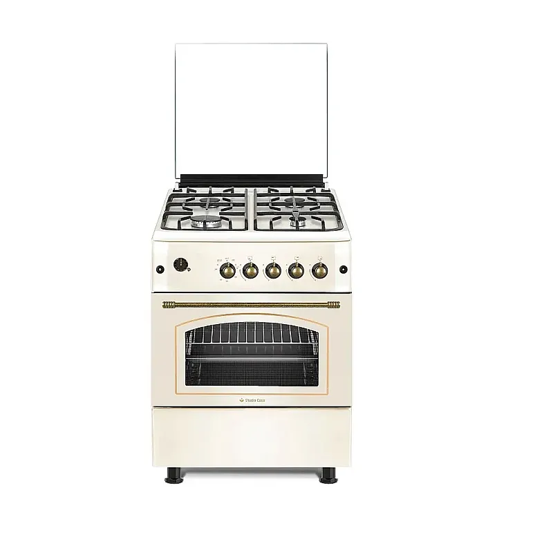 Pachet Aragaz rustic 4 arzatoare gaz, Cuptor pe gaz, 60x60cm, Studio Casa SIERRA VIVA , Rotisor, Grill gaz, Ventilatie Turbo + Hota incorporabila telescopica INES BEIGE 60CM 2 motoare, Nuova Cucina - Studiocasa.ro