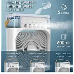 Ventilator portabil 3 in 1 cu pulverizare: racorire, umidificare si iluminare in 7 culori - Studiocasa.ro