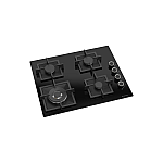 Plita gaz incorporabila Studio Casa VIVA CRY 60 Blk Glass, Gratare fonta, 4 arzatoare gaz, Wok , Aprindere electrica, Sticla neagra - Studiocasa.ro