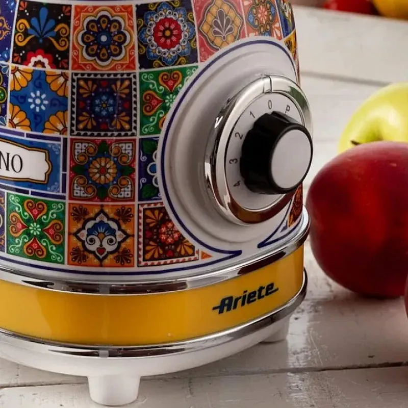 Blender Ariete Positano 0583/0C, 1000W, 1.5 L, 4 viteze + pulse, Zdrobire gheata, Alb/ Galben - Studiocasa.ro