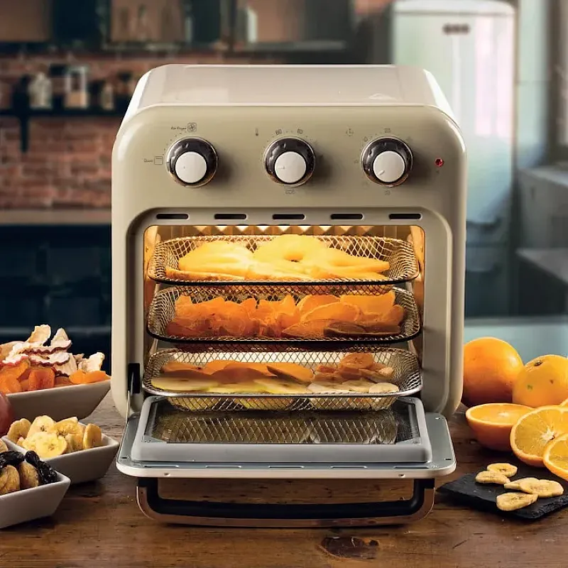 Friteuza cuptor cu aer cald Ariete VINTAGE 4632/03, 1400W, 16 L, Pana la 230°C, Timer, Cos rotativ, Alb/Bej - Studiocasa.ro