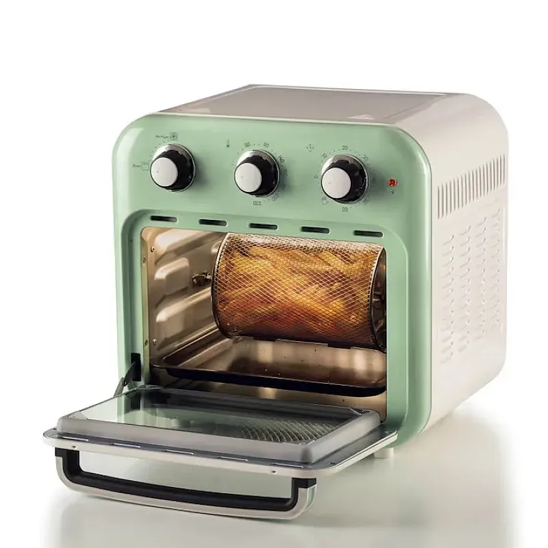 Friteuza cuptor cu aer cald Ariete VINTAGE 4632/03, 1400W, 16 L, Pana la 230°C, Timer, Cos rotativ, Alb/ Verde - Studiocasa.ro