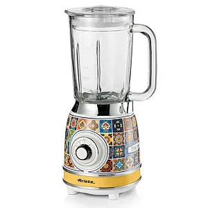 Blender Ariete Positano 0583/0C, 1000W, 1.5 L, 4 viteze + pulse, Zdrobire gheata, Alb/ Galben