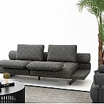 Canapea modulara extensibila premium Oscar, cu mecanism reglabil pentru sezut si brate, 240 × 105 × 80 cm, neagra - Studiocasa.ro