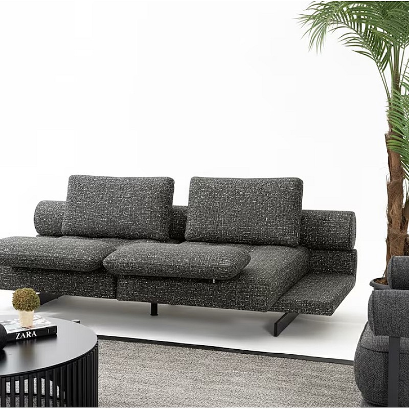 Canapea modulara extensibila premium Oscar, cu mecanism reglabil pentru sezut si brate, 240 × 105 × 80 cm, neagra - Studiocasa.ro