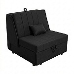 Fotoliu Pat Extensibil Pek Minuetto Smart Living, Negru, Studio Casa - Studiocasa.ro