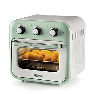 Friteuza cuptor cu aer cald Ariete VINTAGE 4632/03, 1400W, 16 L, Pana la 230°C, Timer, Cos rotativ, Alb/ Verde