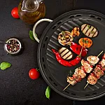 Tigaie Grill fara fum Flonal, NON SMOKE, 30cm, 2 piese, Grill cu recipient de apa - Studiocasa.ro