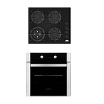 Pachet Cuptor Electric Incorporabil, Studio Casa Venezia Clasic, Ln605Blk, 56L, Clasa A, Termostat, 8 Functii + Plită pe gaz incorporabilă Nuova Cucina, 60cm, 4 arzătoare, Wok, sticlă neagră - Studiocasa.ro