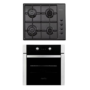 Pachet Cuptor Electric Incorporabil, Studio Casa Venezia Clasic, Ln605Blk, 56L + Plita pe gaz Studio Casa PG660 ISEO Black