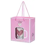 Set cana ceramica cu lingurita Valentine's Day, Cutie eleganta, 250 ml, Roz - Studiocasa.ro
