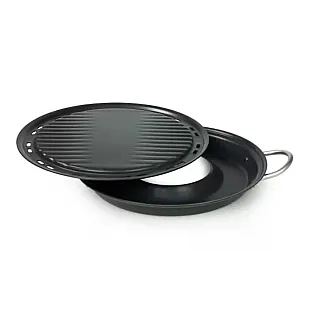 Tigaie Grill fara fum Flonal, NON SMOKE, 30cm, 2 piese, Grill cu recipient de apa