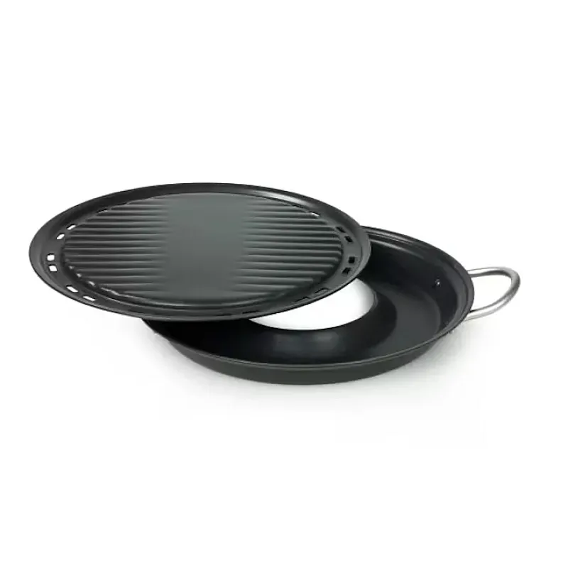 Tigaie Grill fara fum Flonal, NON SMOKE, 30cm, 2 piese, Grill cu recipient de apa - Studiocasa.ro