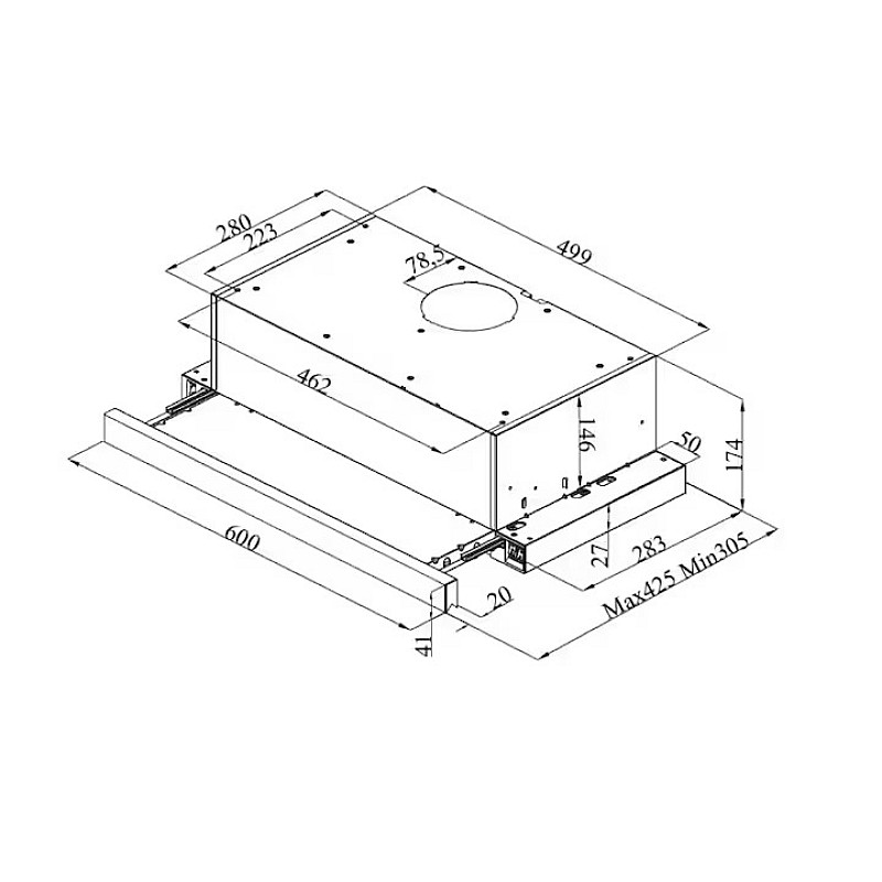 Hota incorporabila telescopica INES BEIGE 60CM 2 motoare, Nuova Cucina - Studiocasa.ro