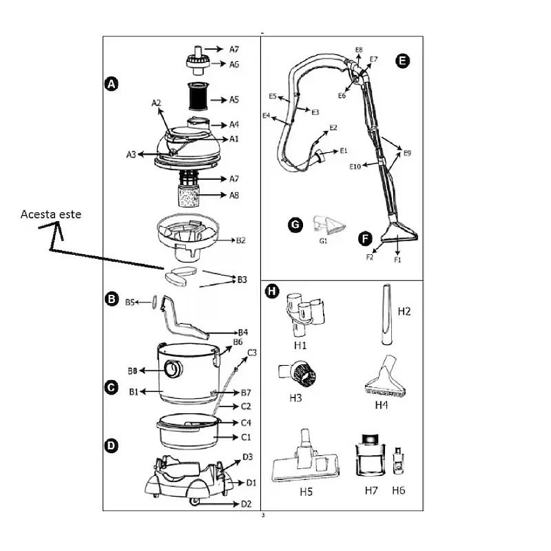 Burete pentru bazin aspirator cu spalare Studio Casa 1448 Hydrarain Jet Force - Studiocasa.ro