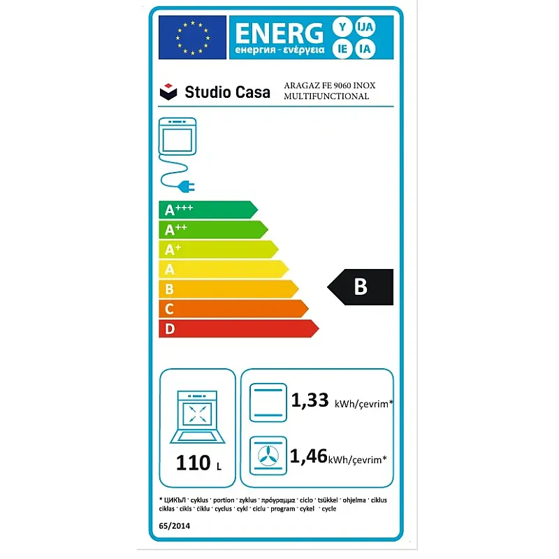 Aragaz mixt 5 arzatoare gaz, Cuptor electric, 90x60cm, Studio Casa, FE90/60 Multifunctional, Grill electric, Rotisor, 2 ventilatoare, Aprindere electrica, Inox - Studiocasa.ro