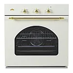 Pachet incorporabil rustic Cuptor electric si plita gaz Duo Retro Beige Star Nuova Cucina, 60 l, Wok, Timer mecanic, Curatare catalitica, Ventilator, 6 functii, Clasa A, Bej - Studiocasa.ro