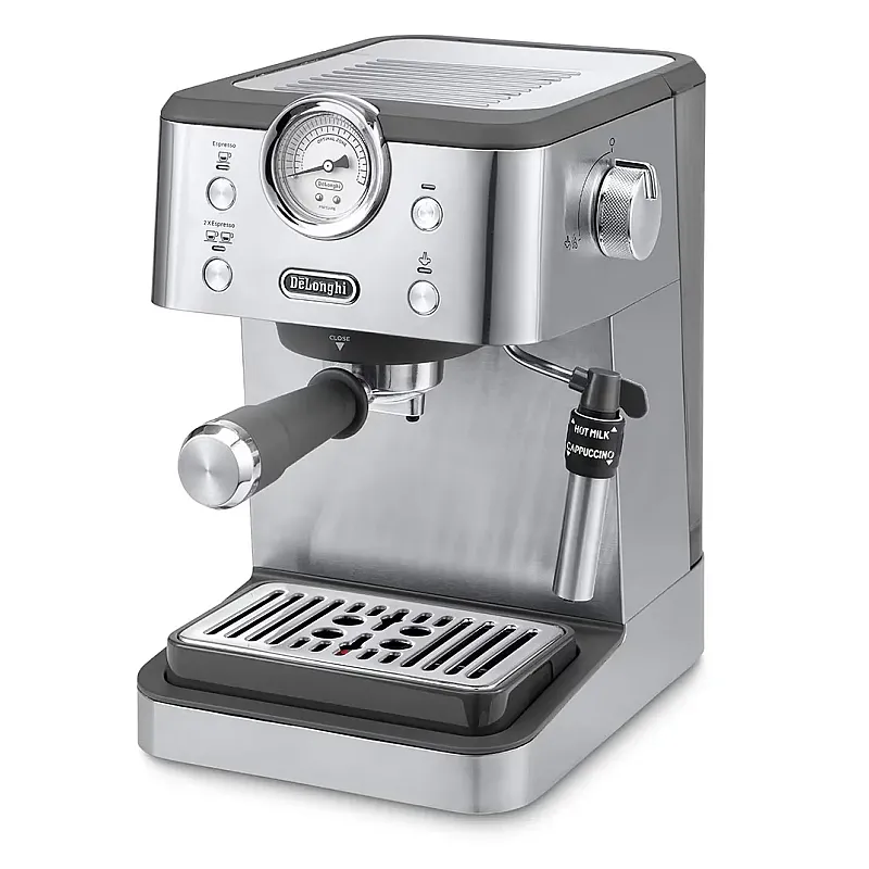 Espressor manual DELONGHI Classic EM450.M, 1.7l 1300W, 15 bar, sistem manual de spumare, argintiu - Studiocasa.ro