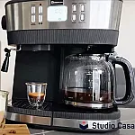 Resigilat Espressor Studio Casa Delicia Combi Inox, 15 Bar, 3 In 1, Espressor De Cafea Si Un Filtru De Cafea, 1850 W, Timer - Studiocasa.ro
