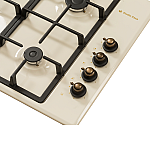 Plita Rustica Gaz, Incorporabila, 4 Arzatoare gaz, Studio Casa Dolce Vita PDV60, Gratare fonta, Aprindere electrica, Valve de siguranta, Crem - Studiocasa.ro