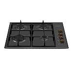 Plita Rustica Gaz, Incorporabila, 4 Arzatoare gaz, Studio Casa Dolce Vita PDV60 Nero, Gratare fonta, Aprindere electrica, Valve de siguranta, Negru - Studiocasa.ro