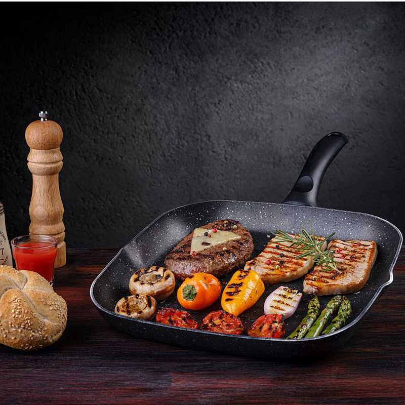 Tigaie grill aluminiu Studio Casa - Pepita Granit - 28x28cm - GPMBS2851 - Studiocasa.ro