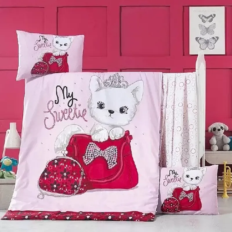 Lenjerie Pat Baby, Bumbac, Mally Kids, Tiny Cat - Studiocasa.ro