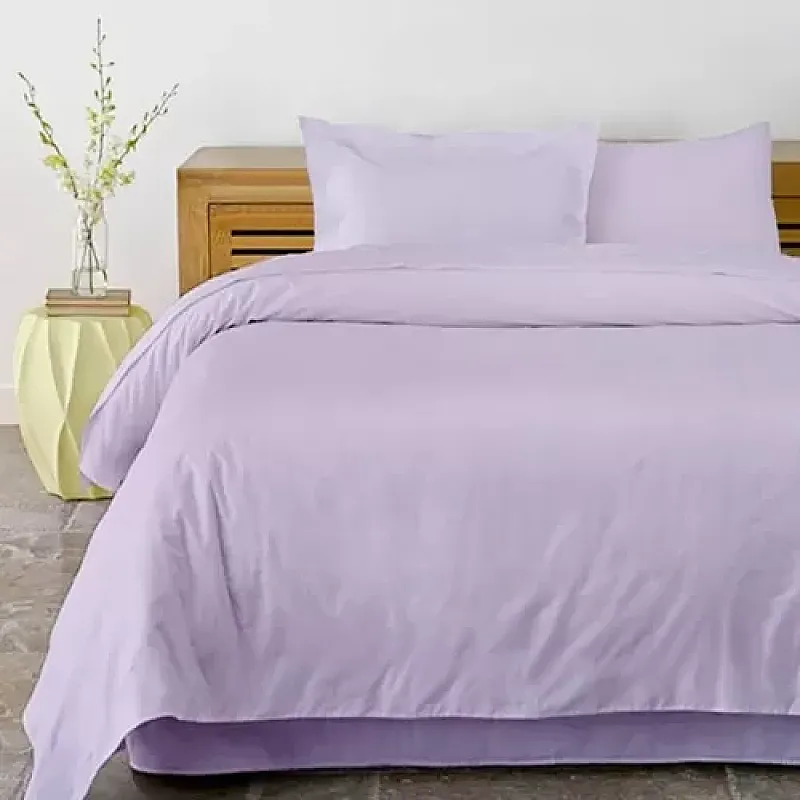 Lenjerie Pat Dublu Yuny Mally Home, 100% Bumbac, Cearceaf De Pilota 180*200Cm / Cearceaf De Pat 220*240Cm / Set 2 Fete Perna 50*70Cm, Lila - Studiocasa.ro