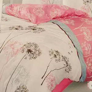 Lenjerie de pat dublu, Bumbac BBC Ranforce , Medeea Roz, Mally Home