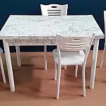 Masa Extensibila Polo Alb Marmorat, Studio Casa - Studiocasa.ro