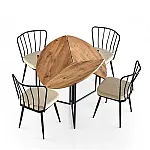 Masa rotunda Atlantic Pine Smart Living, Studio Casa, Diametru 100 cm, Pliabila, Design industrial, modulara - Studiocasa.ro